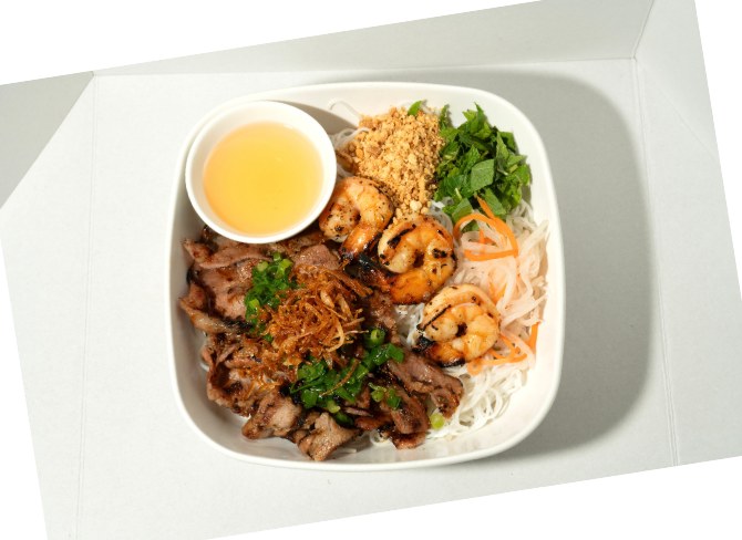 Grilled pork and shrimp vermicelli