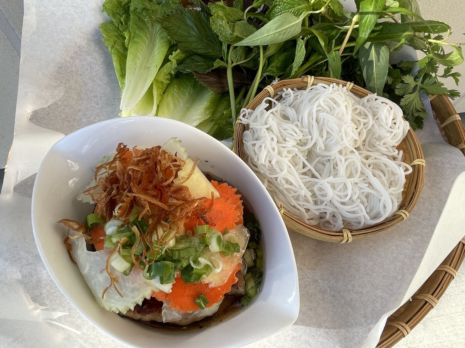 Hanoi grilled pork with noodles and herbs